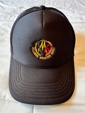 Vintage Telluride Mountain Guides Black Trucker Cap
